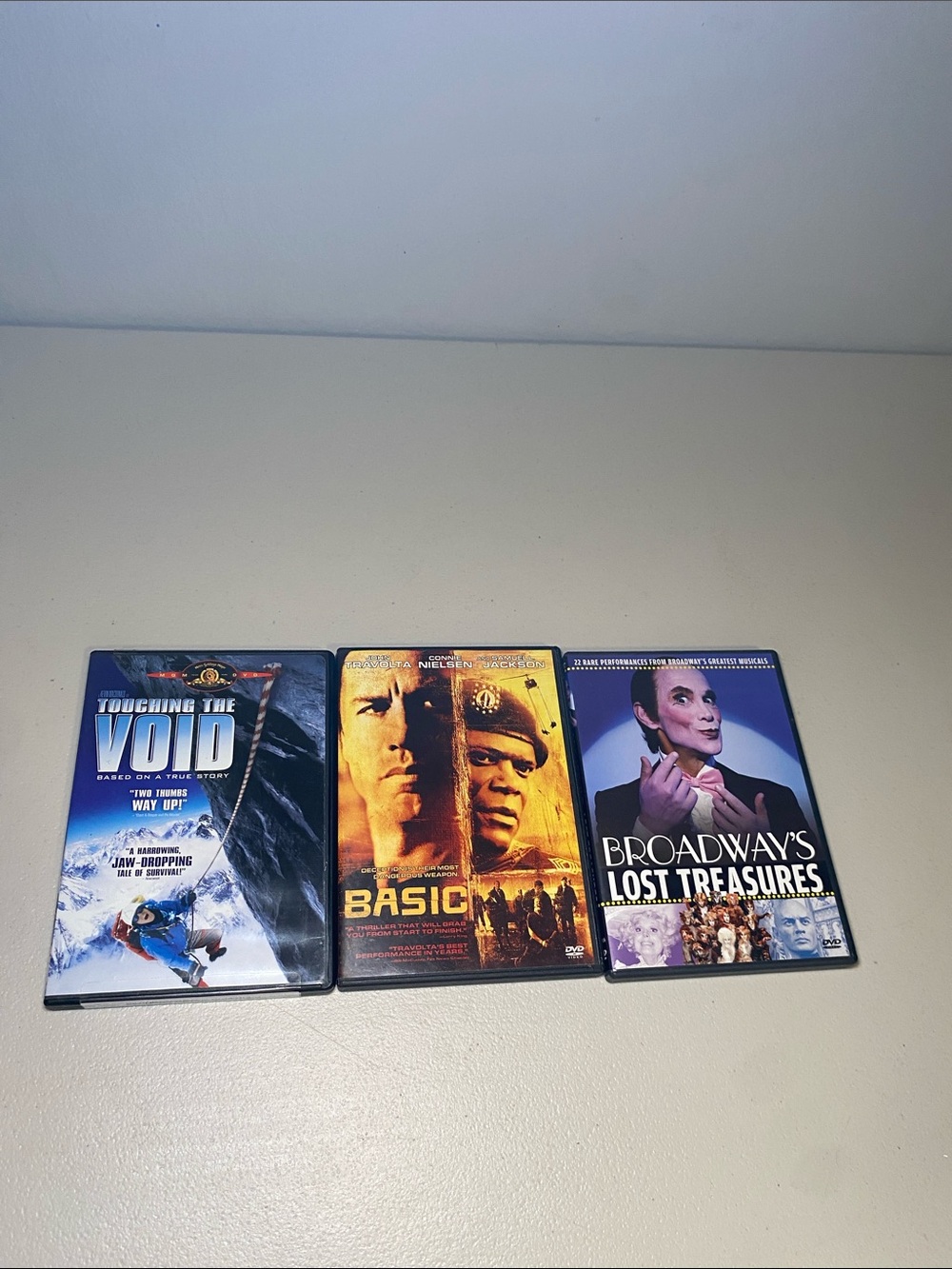 Assorted DVD Movie Bundle - Basic/ Broadway lost Treasure/Touching the Void Set